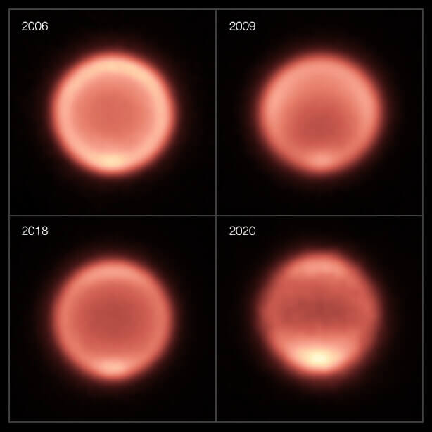 海王星の熱赤外線画像