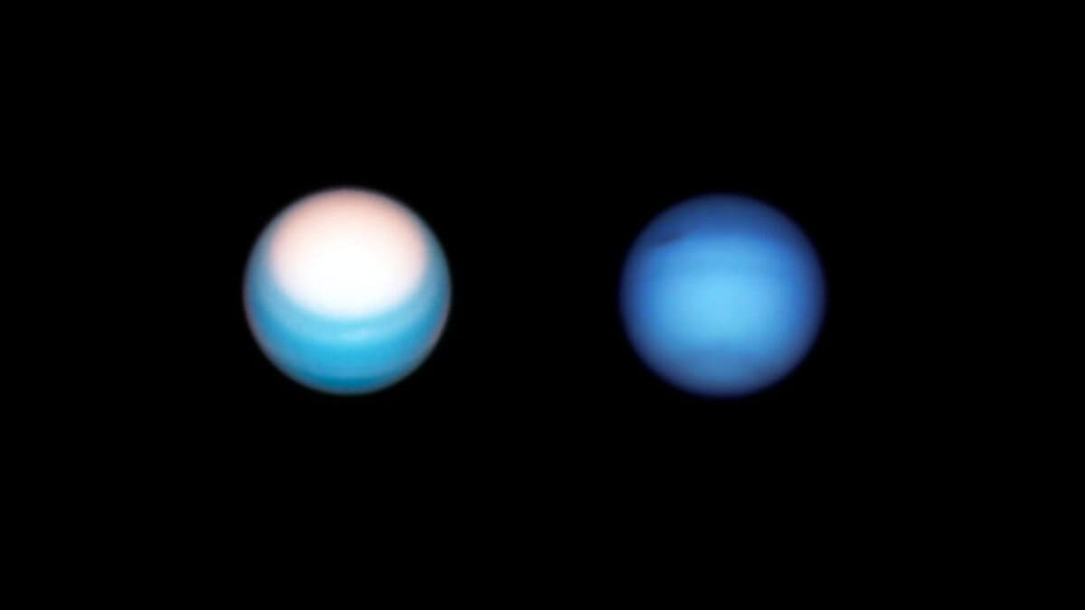 天王星（左）と海王星（右）