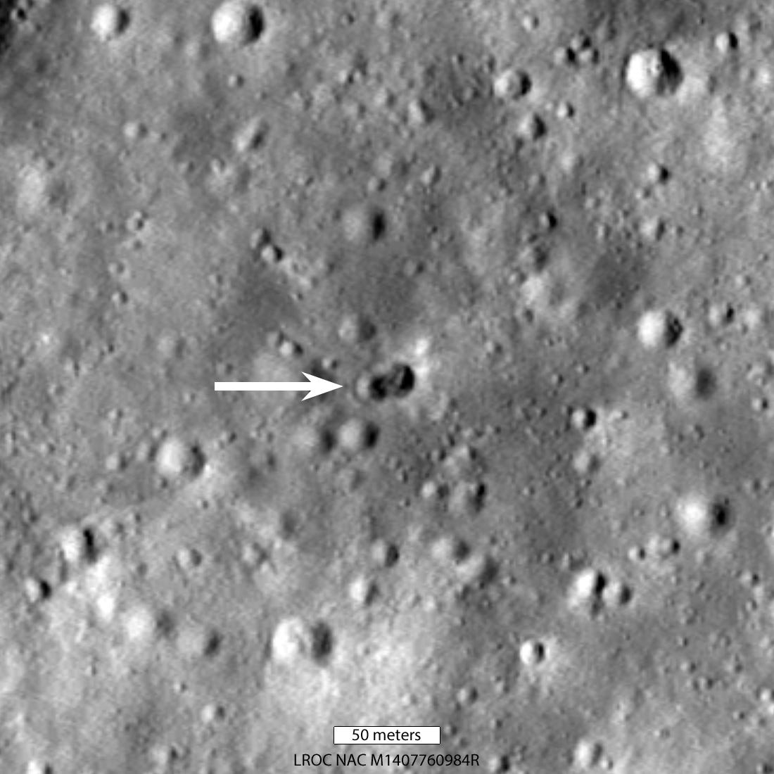 月面に珍しい二重クレーターを発見3