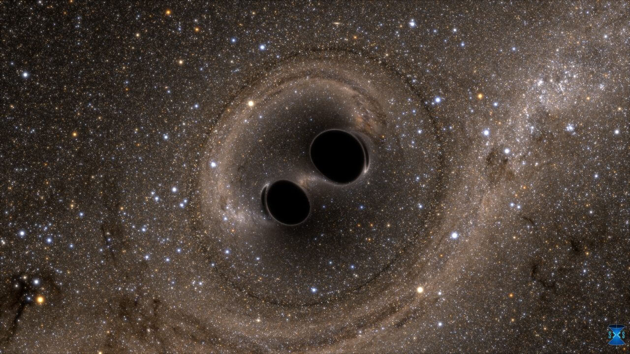 連星ブラックホールの想像図
