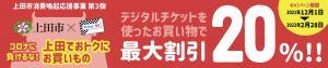 上田市消費喚起キャンペーン2021年12月～22年2月まで(予定) 20％off